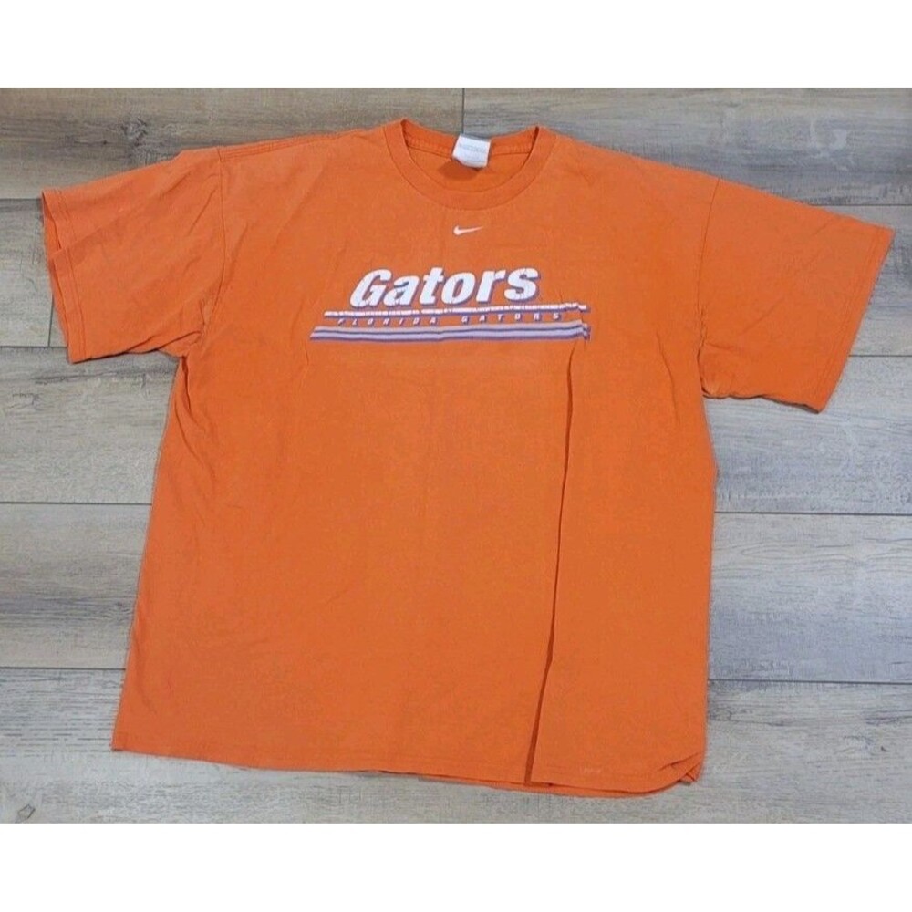 Nike White Tag Made In USA Center Swoosh T Shirt Sz XL Florida Gators Orange